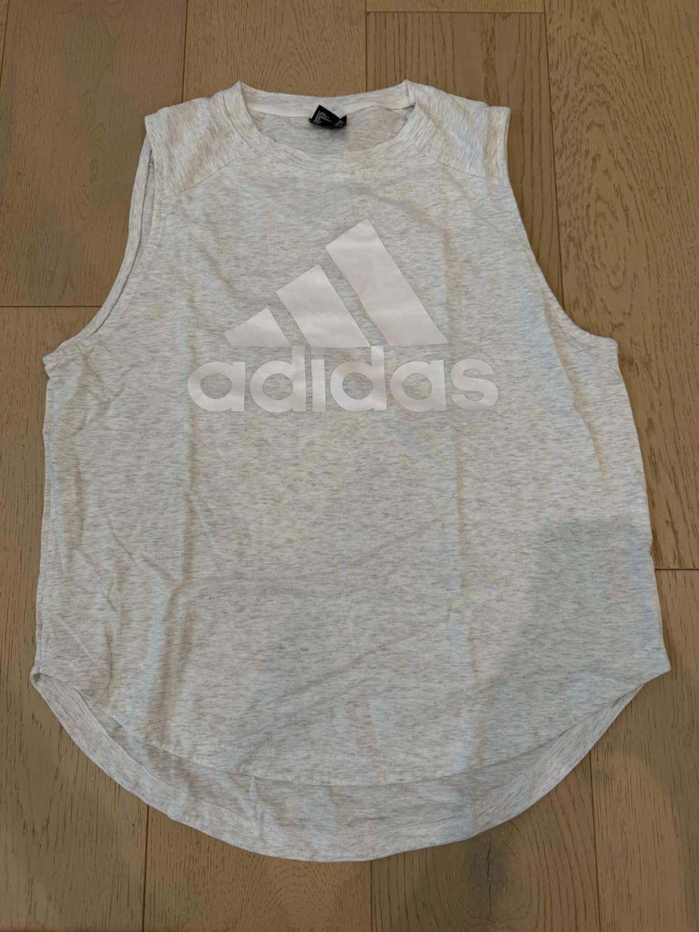 adidas Heather Gray Athletic Tank with White Logo Tag